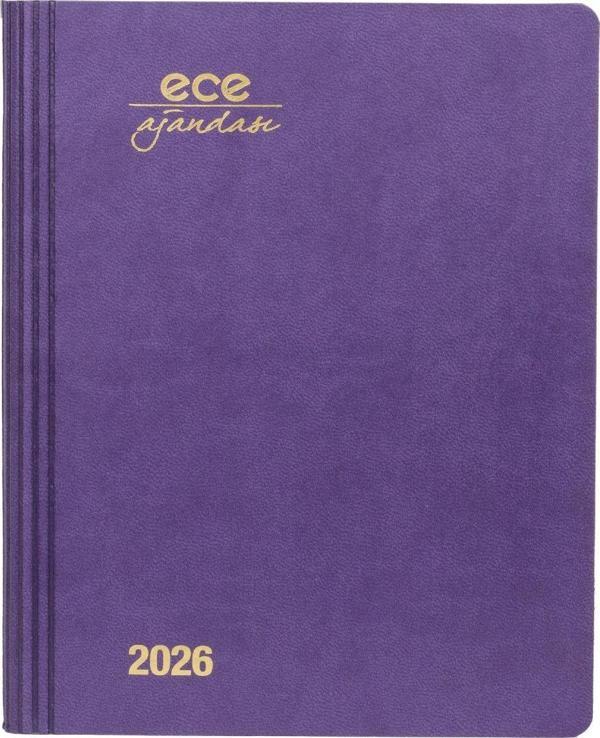 ECE AJANDASI MARMARİS 2026 Mor - Günlük Çizgili 12x16 - Image 1