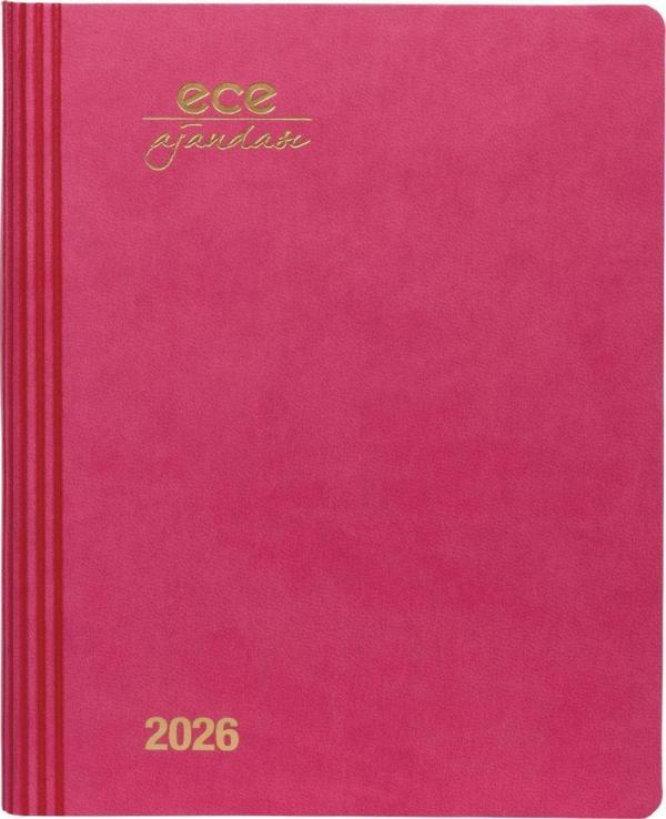 ECE AJANDASI MARMARİS 2026 Pembe - Günlük Çizgili 12x16 - Image 1