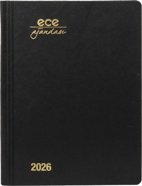 ECE AJANDASI MARMARİS 2026 Siyah - Günlük Çizgili 12x16 - Image 1