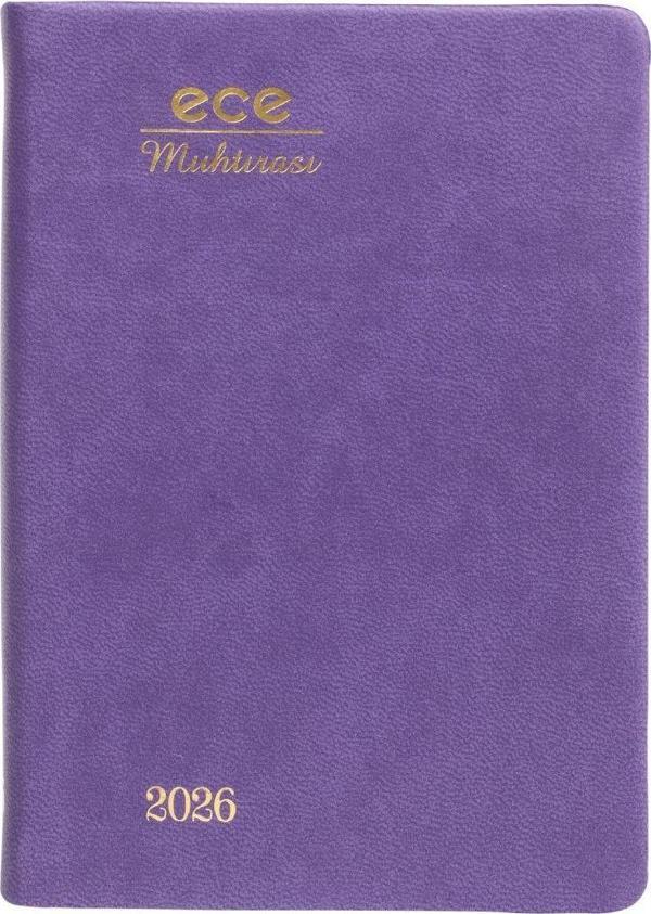 ECE AJANDASI MUHTIRA 5D GALATA 2026 Mor - Günlük Çizgili Cep Boy 8,5x13 - Image 1