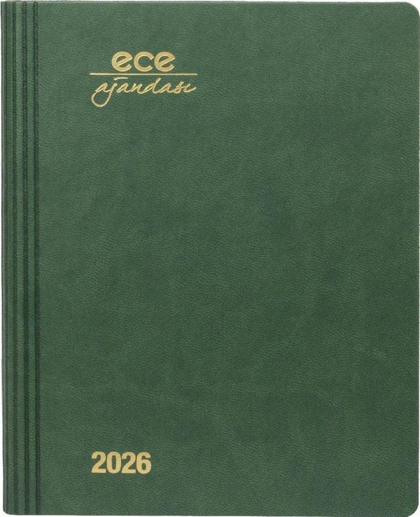 ECE AJANDASI MARMARİS 2026 Yeşil - Günlük Çizgili 12x16 - Image 1