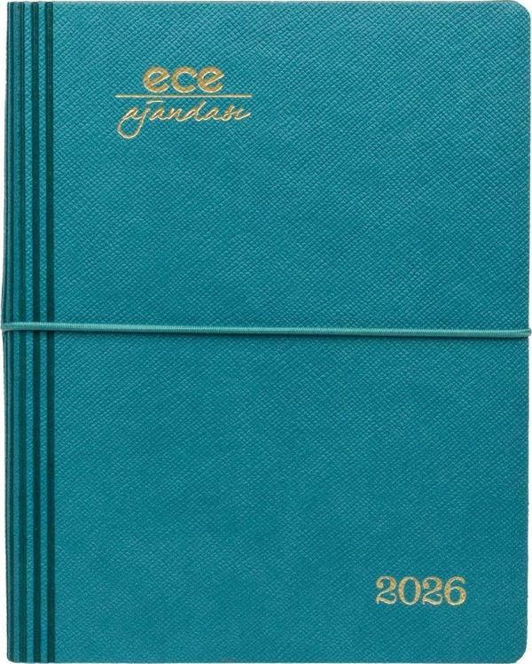 ECE AJANDASI YENİ MARMARİS 2026 Turkuaz - Günlük Çizgili 12x16 - Image 1