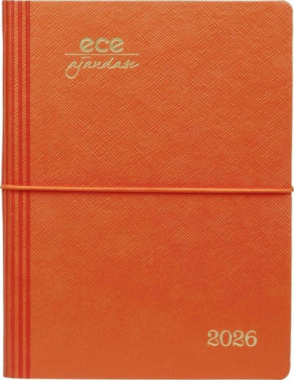 ECE AJANDASI YENİ MARMARİS 2026 Turuncu - Günlük Çizgili 12x16 - Image 1