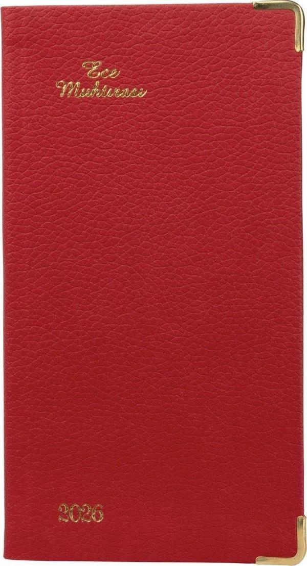 ECE AJANDASI MUHTIRA 4DL KARAKÖY 2026 Kırmızı - Haftalık Cep Boy 8,5x16 - Image 1