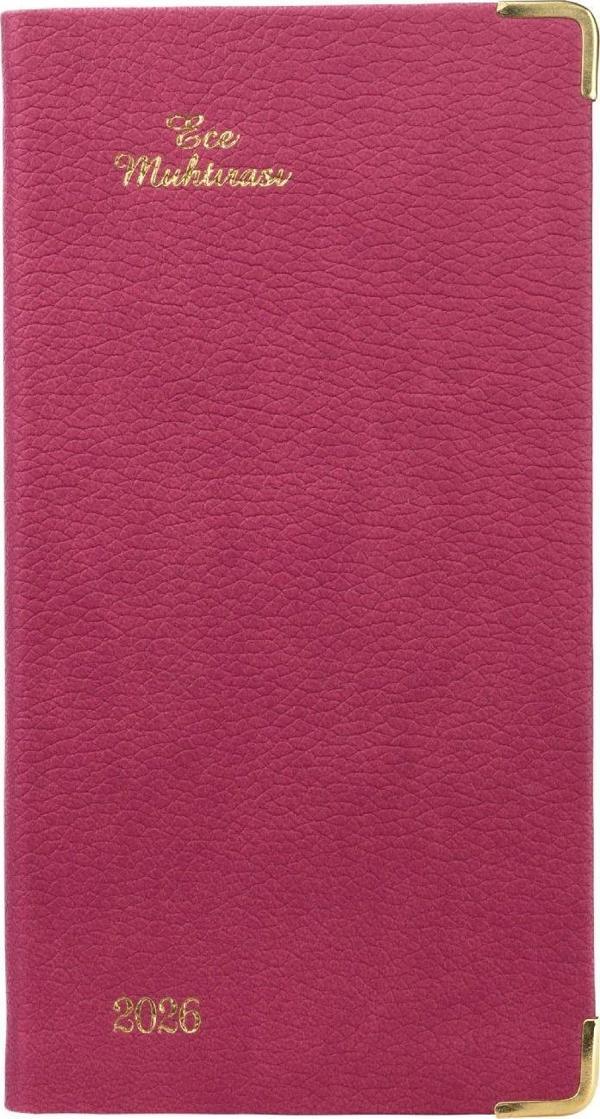 ECE AJANDASI MUHTIRA 4DL KARAKÖY 2026 Koyu Pembe - Haftalık Cep Boy 8,5x16 - Image 1