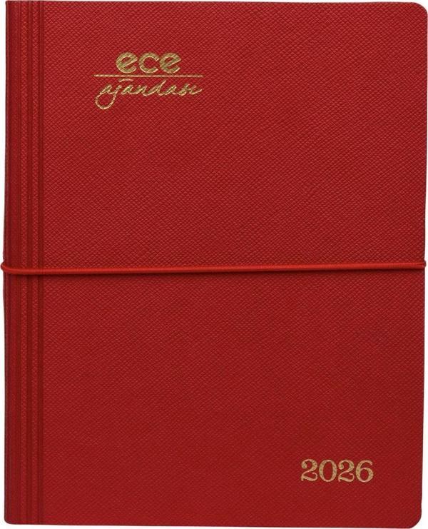 ECE AJANDASI YENİ MARMARİS 2026 Kırmızı - Günlük Çizgili 12x16 - Image 1