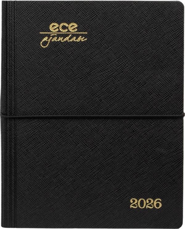 ECE AJANDASI YENİ MARMARİS 2026 Siyah - Günlük Çizgili 12x16 - Image 1