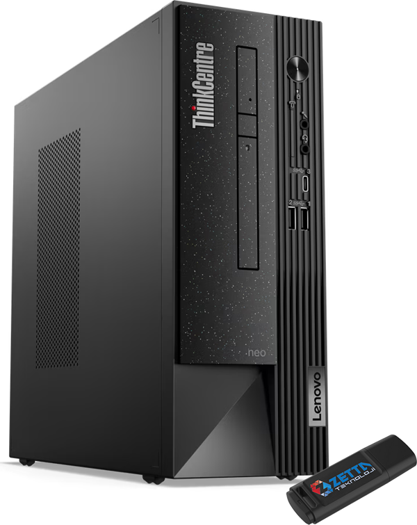 Lenovo Thinkcentre Neo 50S Intel Core I5 12400 8gb 2tb SSD GT1030-2GB Windows 11 Pro Masaüstü Bilgisayar 11T000ESTXGW03 + Zetta Flash Bellek - Image 1