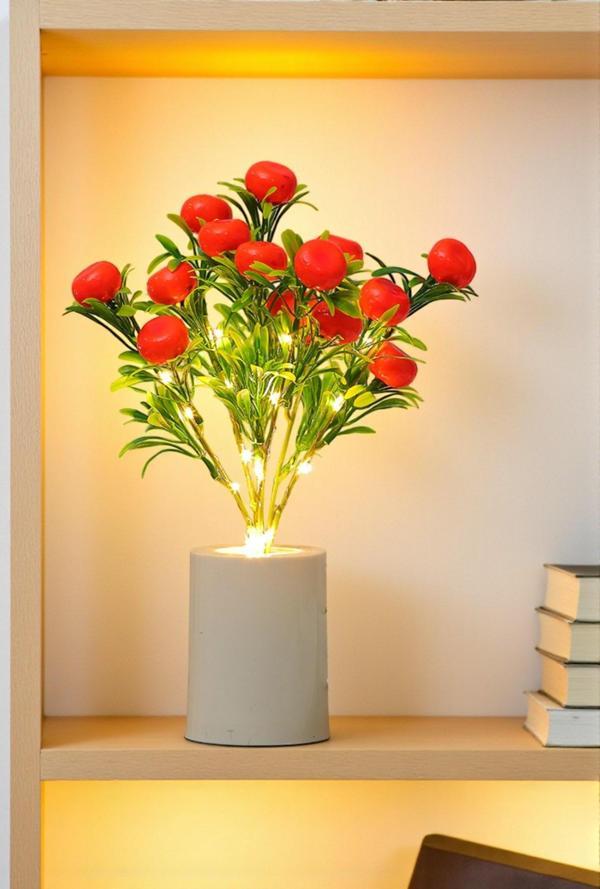 Evine Akdeniz Güneşi Doğsun Işıklı Portakal Ağacı Dekoratif Lamba 28 cm x 7,5 cm - Image 1