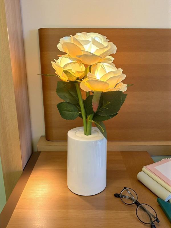 Güllü Dekoratif Led Işıklı Lamba 27 cm x 8 cm - Image 1