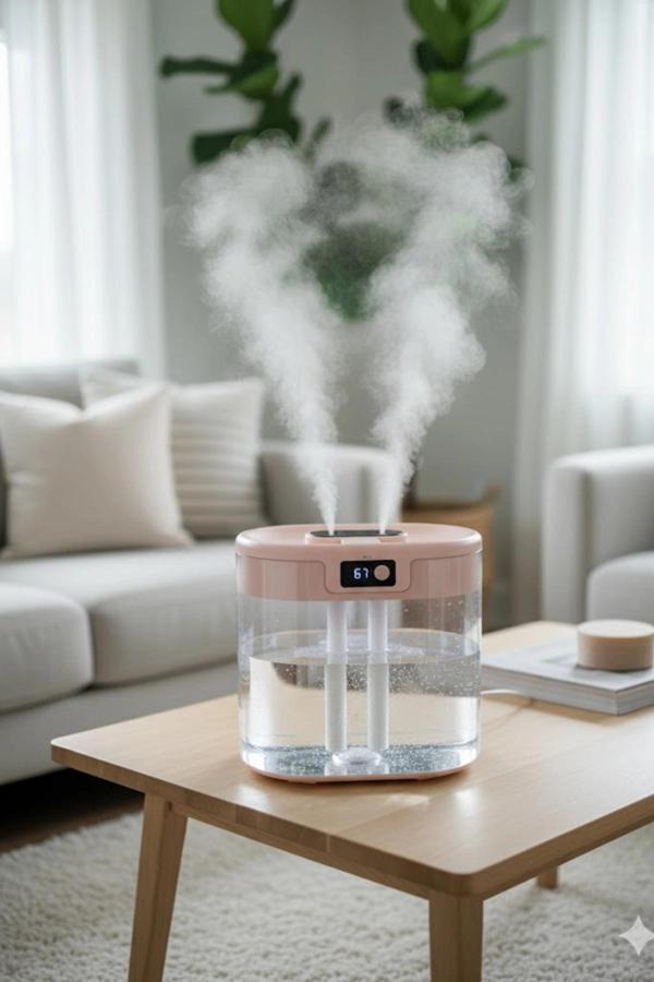 Blic Bhw-13 Pembe Digital Çift Sprey Hava Nemlendirici 1.5 Litre Kapasiteli, Ultrasonik Soğuk Buhar - Image 1