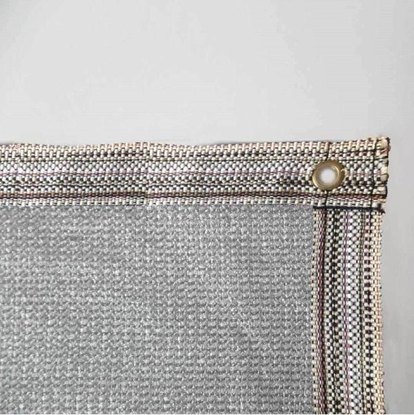 File Ambalaj %95'Lik Gri - Gümüş Gölgelik File - 6X15 Metre - Branda - Çit Filesi - Şeritli Halkalı - Image 1