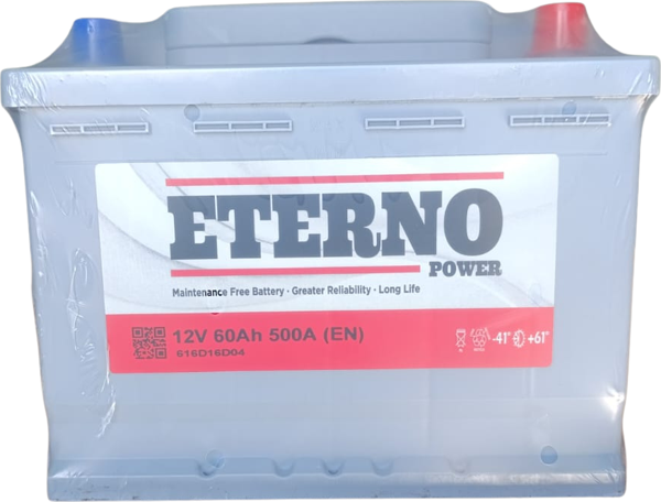 ETERNO 60 AH. 500A (EN) (2 YIL PETLAS GARANTİLİ) (ÜRETİM TARİHİ: 2025) - Image 1