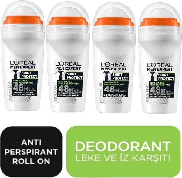 L'Oreal Paris Men Expert Erkek Shirt Proteck Leke Karşiti 48 Saatlik Koruma 50 Ml X 4 Adet - Image 1