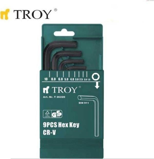 Troy 26220 Allen Anahtar Seti (Düz. 9 Parça) - Image 1