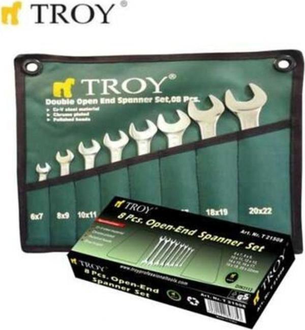 Troy 21508 Açık Ağız Anahtar Takımı 8 Parça (6-22 Mm) - Image 1