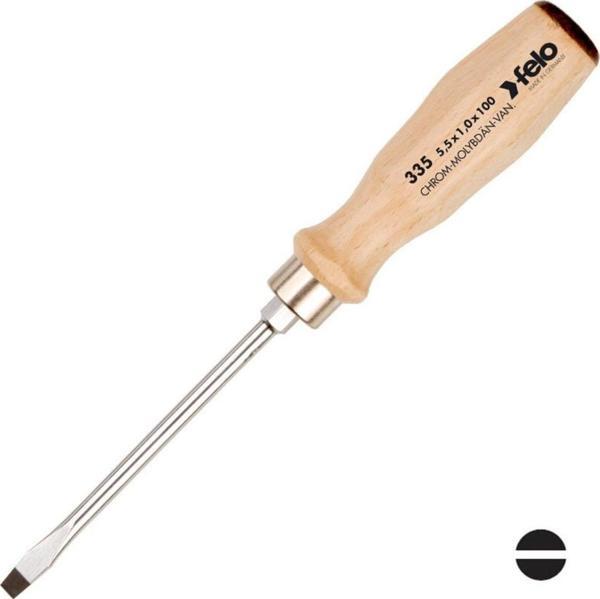 Felo Ağaç Saplı Somunlu Düz Tornavida 9X150Mm (335 Serisi) - Image 1