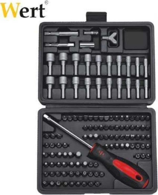 Wert W 2235, Tornavida Bits Uç Seti (122 Parça), Gri, Siyah, Kırmızı - Image 1