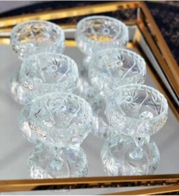 Rayan Cam Ayaklı Kase 6'lı Kristal Görünüm - Image 1