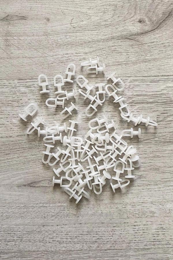 Dikmeli Sistem 75 adet Tül ve Perde Düğmesi Sağlam Korniş Halkası - Image 1