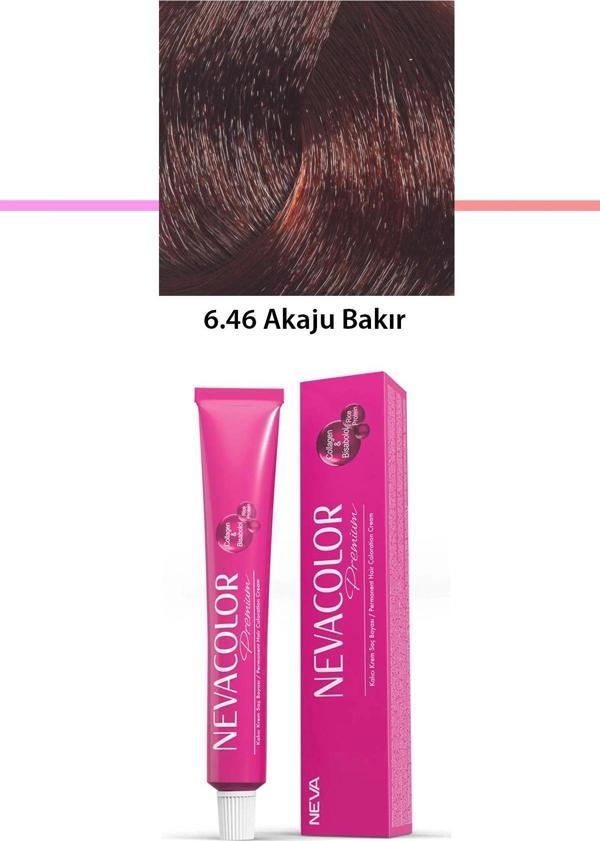 Premium 6.46 Akaju Bakır - Kalıcı Krem Saç Boyası 50 g Tüp - Image 1