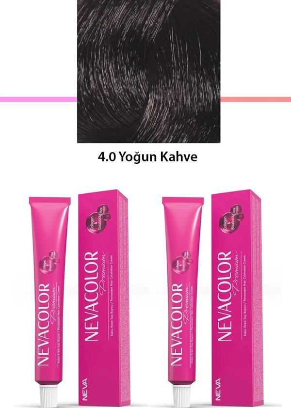 2 li Set Premium 4.0 Yoğun Kahve - Kalıcı Krem Saç Boyası 2 X 50 g Tüp - Image 1