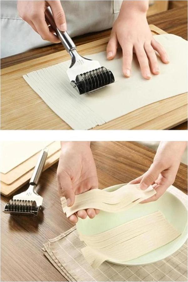 Paslanmaz Çelik Hamur Kesme Aparatı Metal Saplı - Image 1