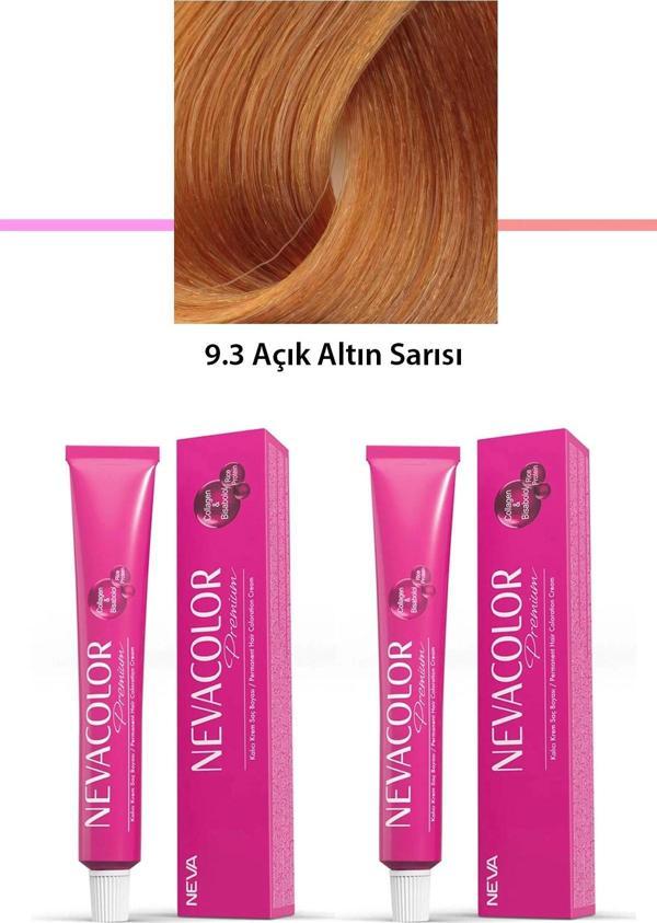 2 li Set Premium 9.3 Açık Altın Sarısı - Kalıcı Krem Saç Boyası 2 X 50 g Tüp - Image 1