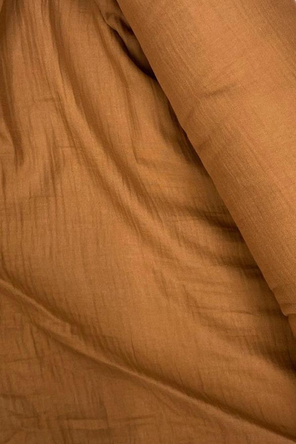 Çok Amaçlı Müslin Pamuklu Bebek Örtü ve Battaniye Kumaşı Müslin Bez Kahve 44 - Image 1