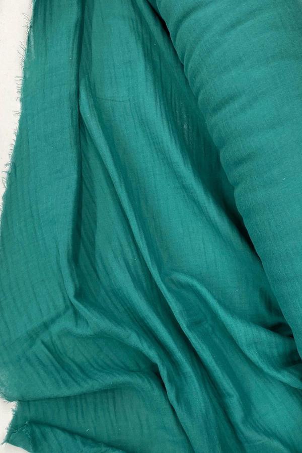 Çok Amaçlı Müslin Pamuklu Bebek Örtü ve Battaniye Kumaşı Müslin Bez Petrol Yeşili 41 - Image 1