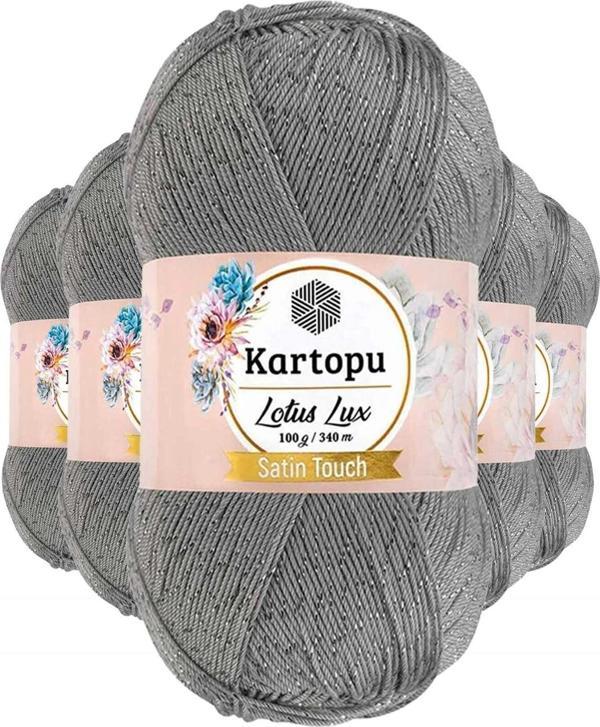 5 Adet Lotus Lux Bikini Büstiyer Bluz Simli Örgü İpi K941 Açık Gri - Image 1