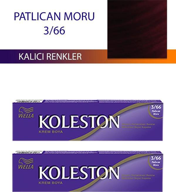 2 Adet Single Tüp Boya Saç Boyası Patlıcan Moru 3/66 - Image 1