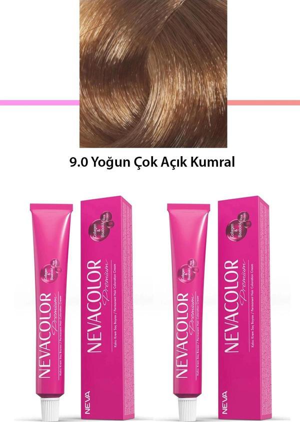2 li Set Premium 9.0 Yoğun Çok Açık Kumral - Kalıcı Krem Saç Boyası 2 X 50 g Tüp - Image 1