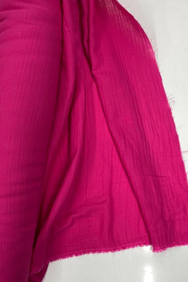 Çok Amaçlı Müslin Pamuklu Bebek Örtü ve Battaniye Kumaşı Müslin Bez Fuşya 73 - Image 1