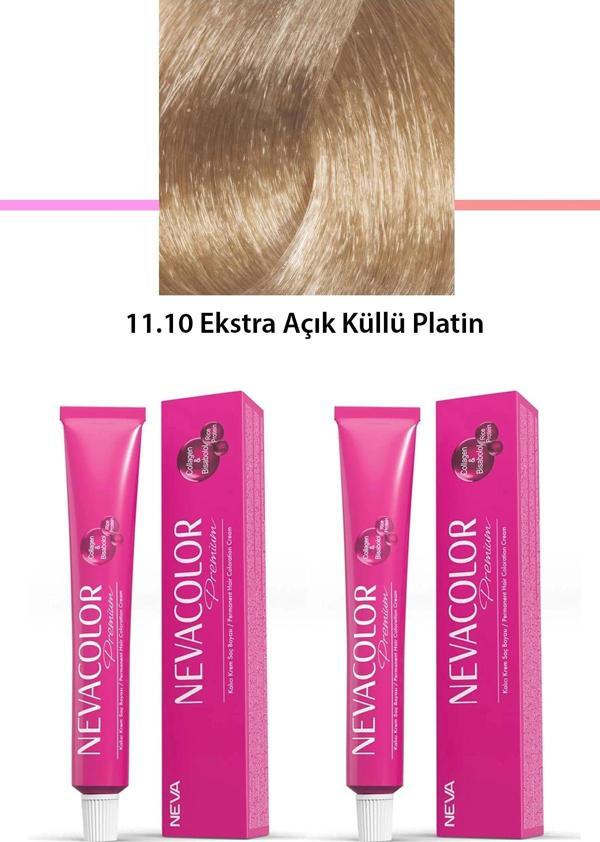 2 li Set Premium 11.10 Ekstra Açık Küllü Platin - Kalıcı Krem Saç Boyası 2 X 50 g Tüp - Image 1
