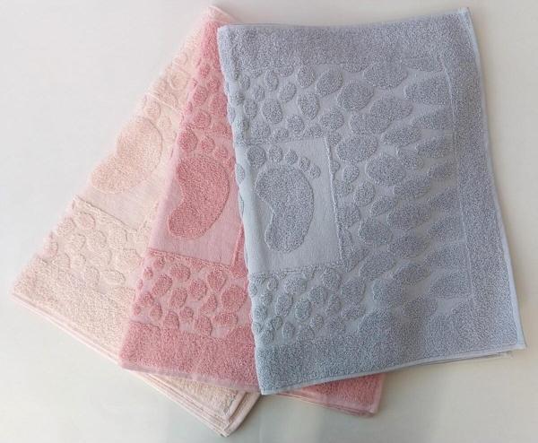 Emillie Ayak İzli Taş Jakarlı Havlu Paspas 3 Lü Set (50X70Cm) - Image 1