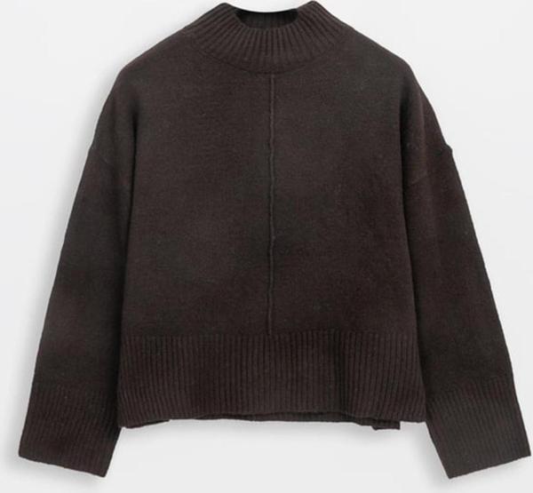 Only Onlwhitney Yün Karışım Regular Fit Bayan Kazak 15353184 KOYU KAHVE - Image 1