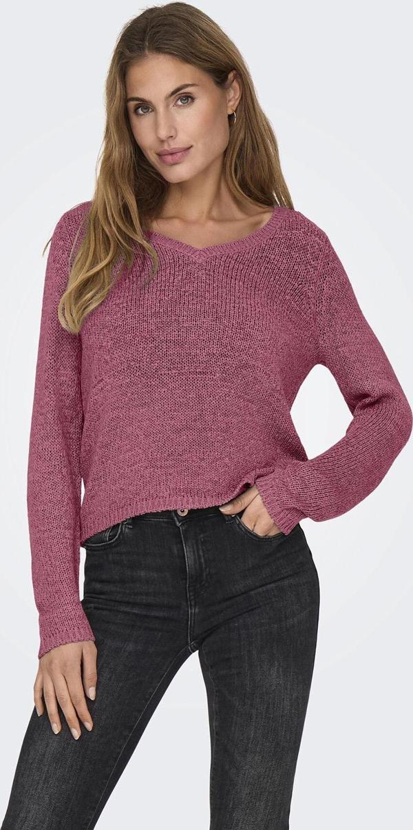 Only Onlgeena Regular Fit V Yaka Bayan Kazak 15340862 GÜL KURUSU - Image 1