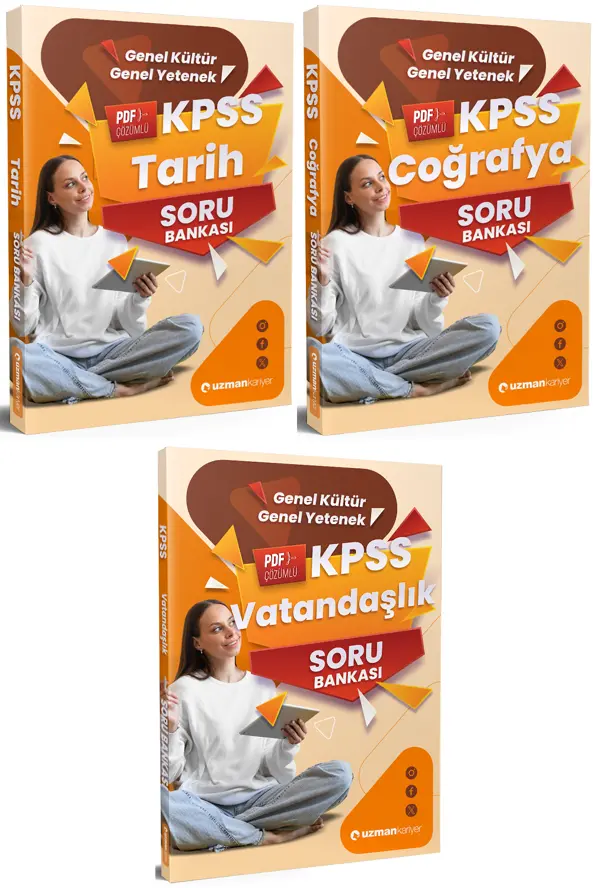 Uzman Kariyer 2026 KPSS Tarih + Coğrafya + Vatandaşlık Soru Bankası 3 lü Set Uzman Kariyer Yayınları - Uzman Kariyer Yayınları - Image 1