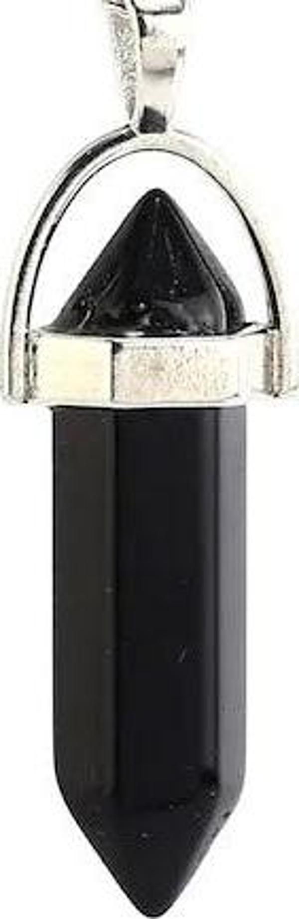 Doğal Oniks Doğal Taş Erkek& Kadın Kolye (DERİ ZİNCİR HEDİYELİ) - Image 1