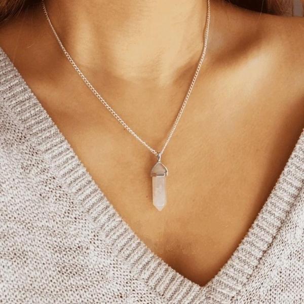 Day Kuvars TAŞI Erkek Kadın Uniex KOLYE ÇİVİ ŞEKLİNDE DOĞALTAŞ KOLYE (Hediye Kutulu) - Image 1