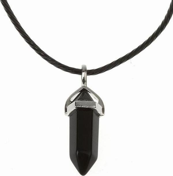 Doğal Oltu Doğal Taş Erkek& Kadın Kolye (DERİ ZİNCİR HEDİYELİ) - Image 1