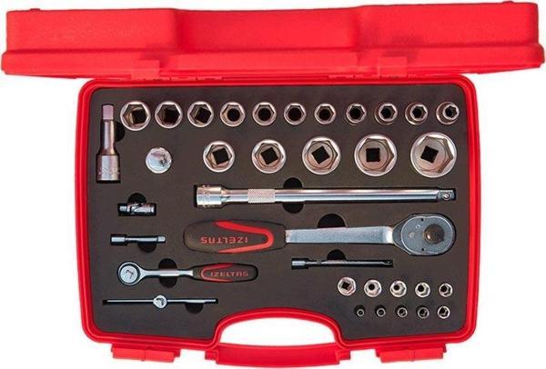 1/4''-1/2'' Altıköşe Lokma Anahtar Takımı 35 Parça İzeltaş - Image 1