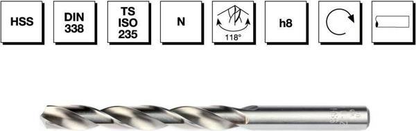 Mte 21,5 Mm Hss Dın 338 Silindirik Saplı Kısa Matkap Ucu Taşlanmış - Image 1