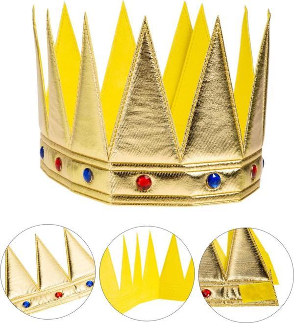 KENPAZAR Altın Renk Eva Yumuşak Kral Kraliyet Tacı Yetişkin Çocuk Uyumlu 55 cm - Image 1
