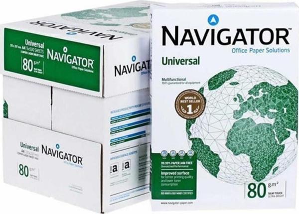 Navigatör Fotokopi Kağıdı A4 80 Gram 1 Koli 5'Li Paket 2500 Yaprak - Image 1