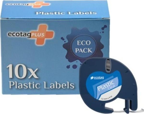 Ecotagplus Letratag Muadili Thermal Plastik Şerit Etiket Beyaz 30'Lu - Image 1