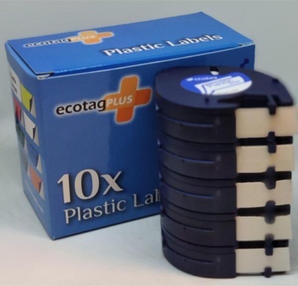 Ecotagplus Letratag Muadili Thermal Plastik Şerit Etiket Mavi 20'Lu Eco Paket - Image 1