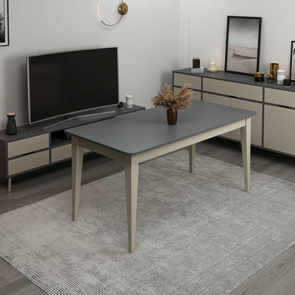 Elina Açılır Yemek Masası - Antrasit/Kumtaşı - Image 1