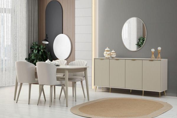 Kale Lüxe Yemek Odası Takımı - Kumtaşı - Image 1